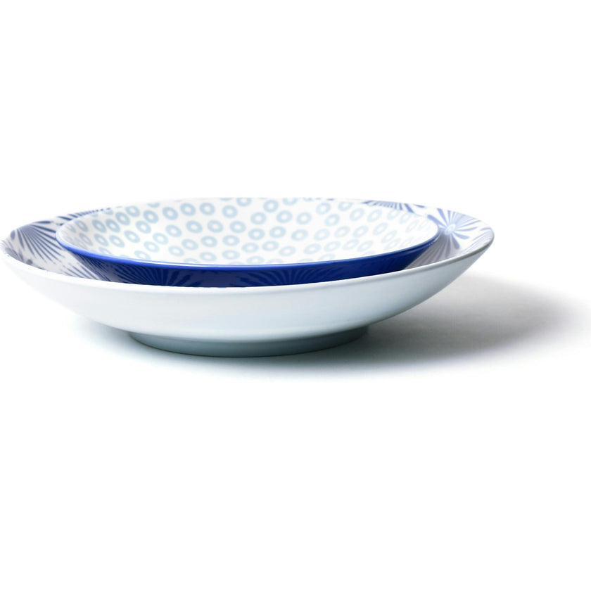 Iris Blue Burst Pip Mix Pasta Bowls