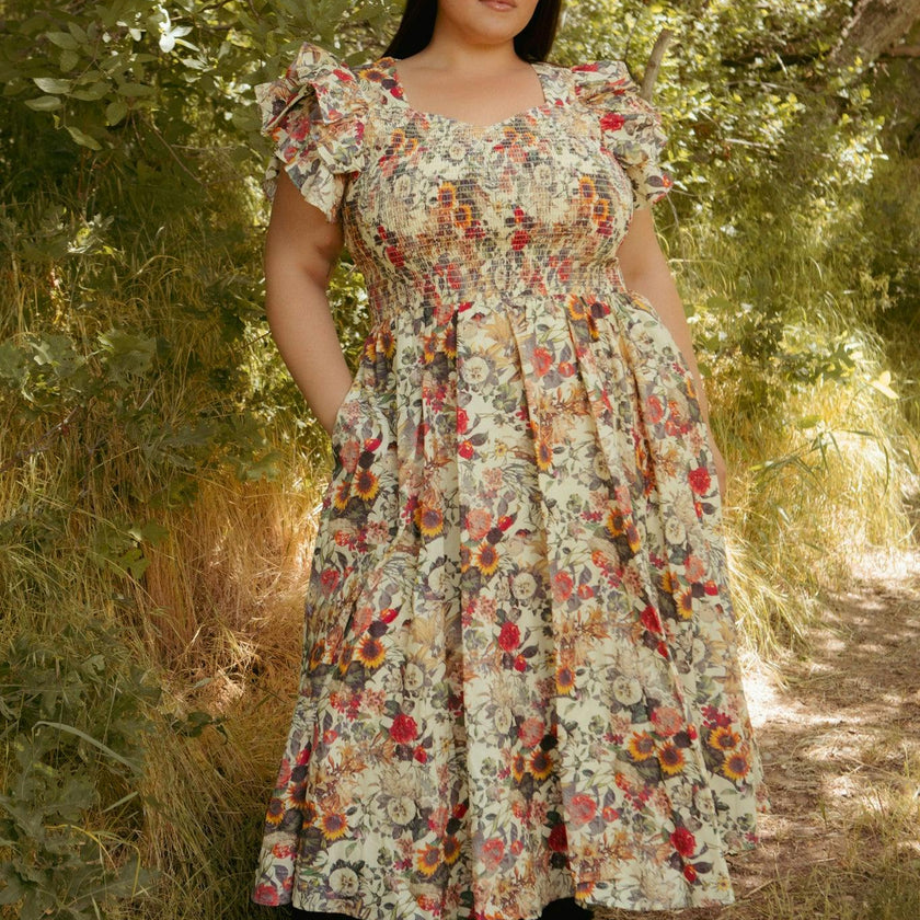 Hattie Dress in Rose Vine