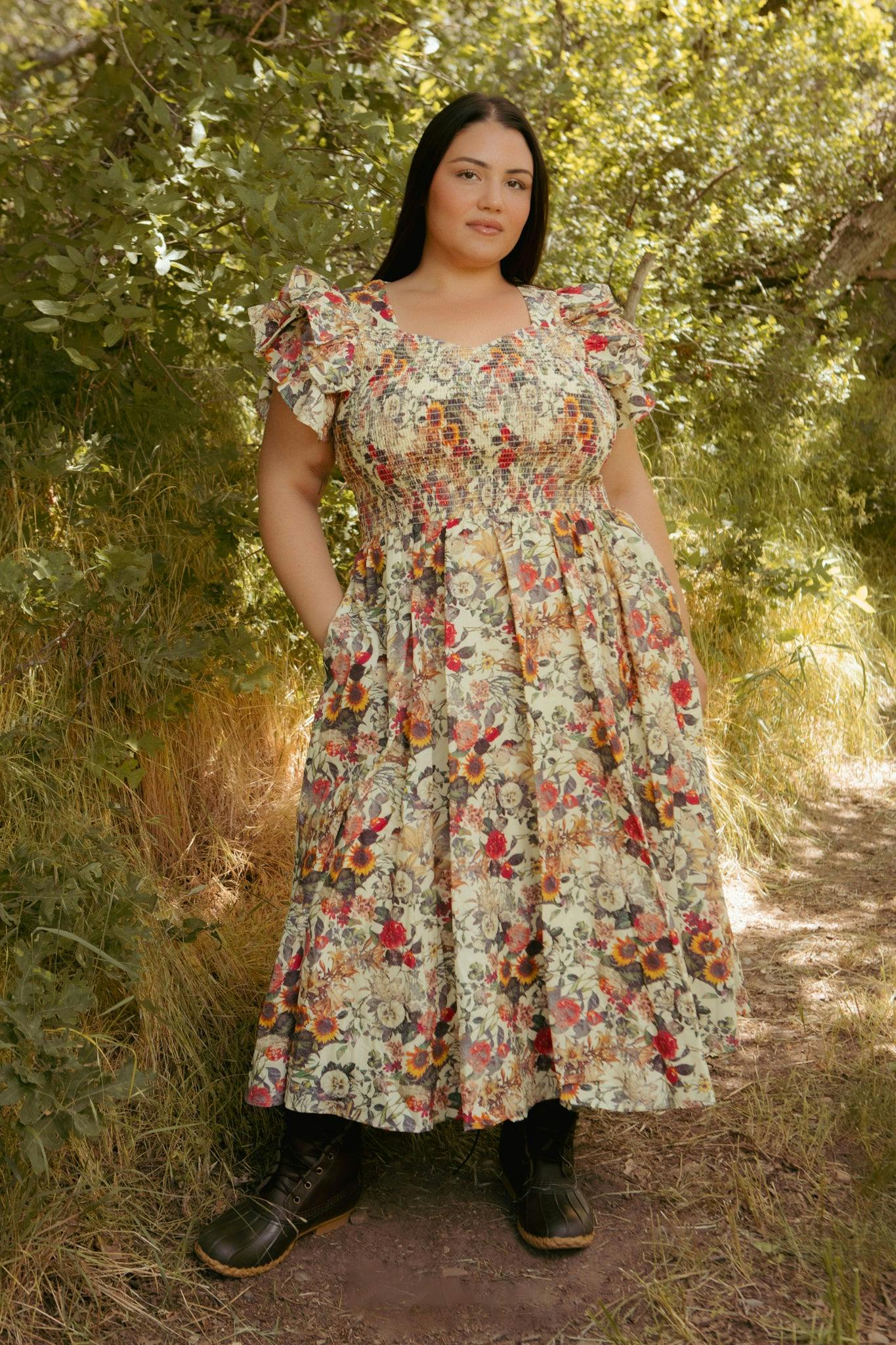 Hattie Dress in Rose Vine