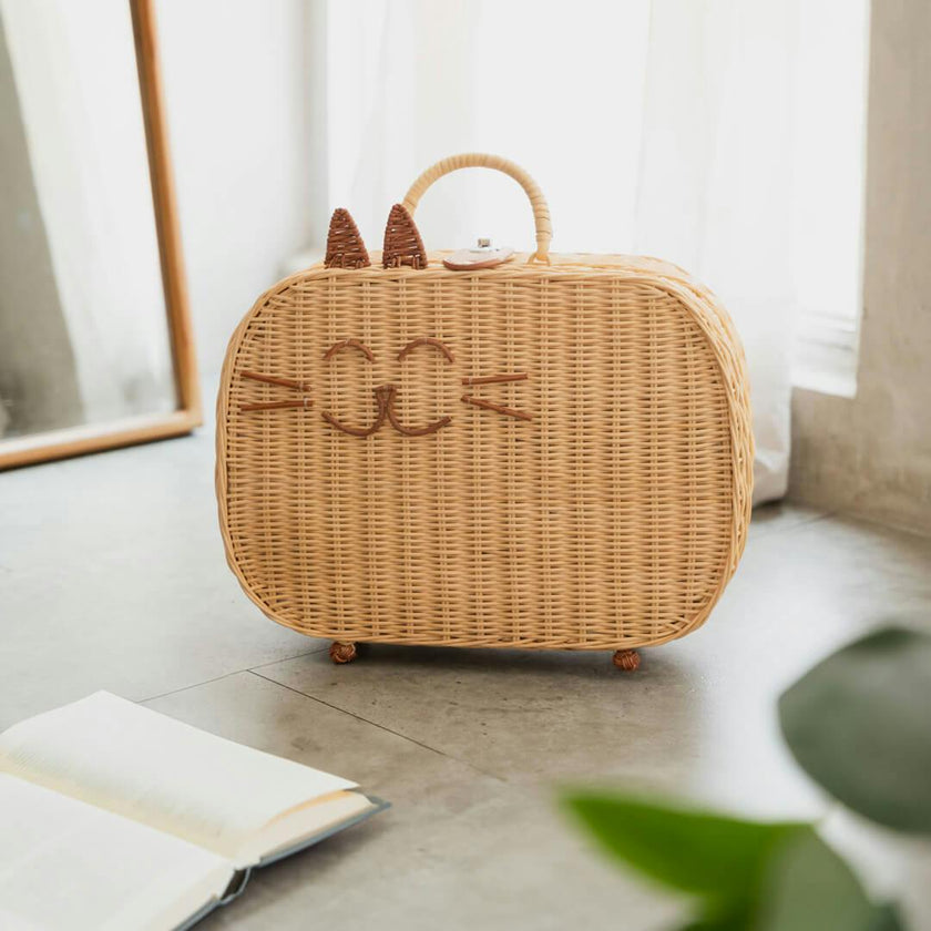 Handcrafted - Kitty Kids Suitcase - Rattan Wicker