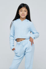 Cable Knit Cropped Hoodie