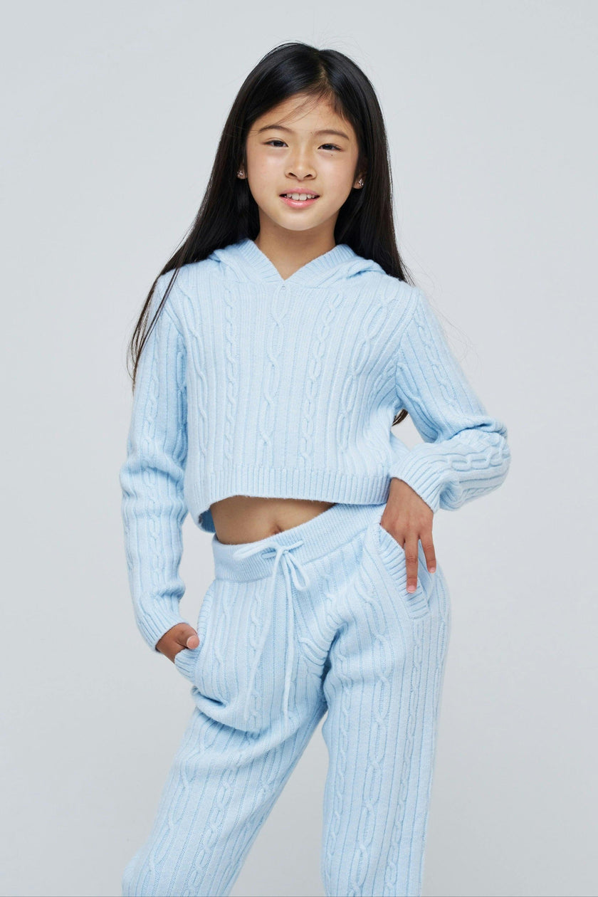 Cable Knit Cropped Hoodie