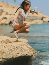 Long Sleeve Rashguard Ruffle Swimsuit | In Bloom