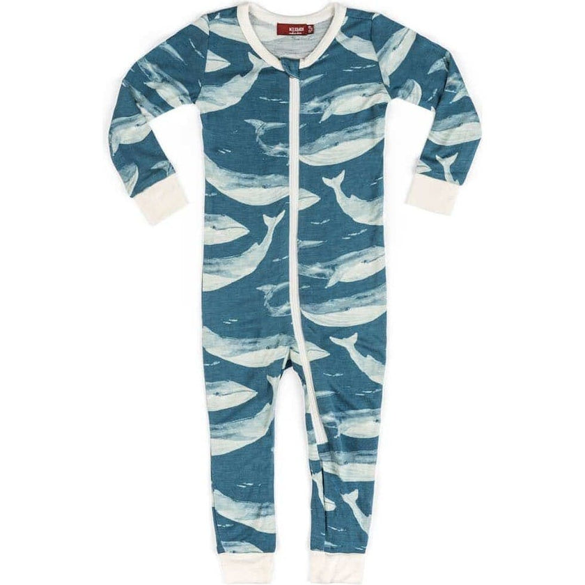 Blue Bamboo Zipper Pajama