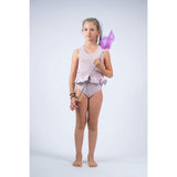 Lilac Squares Smocked Swimsuit, Purple