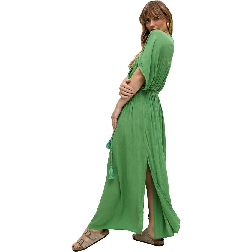 Diamond Plait Neck Maxi Dress