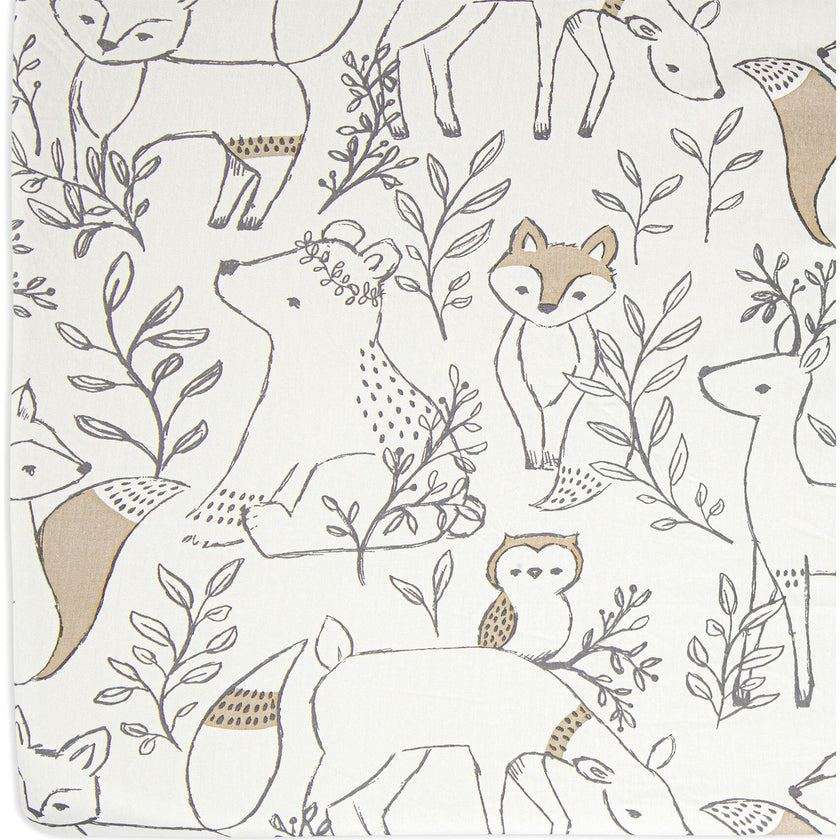 Ezra Fitted Woodland Animal Crib Sheets
