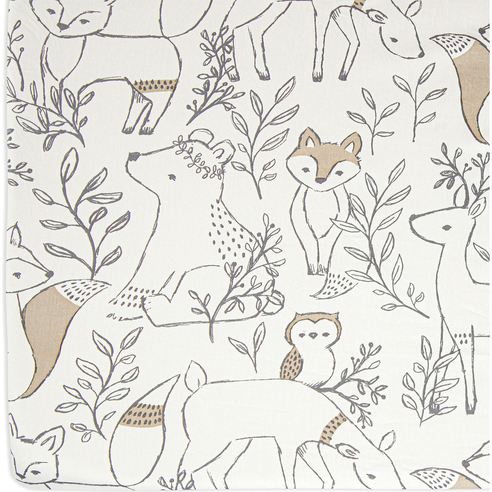Ezra Fitted Woodland Animal Crib Sheets