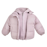 Purple Hooded Puffer Jacket