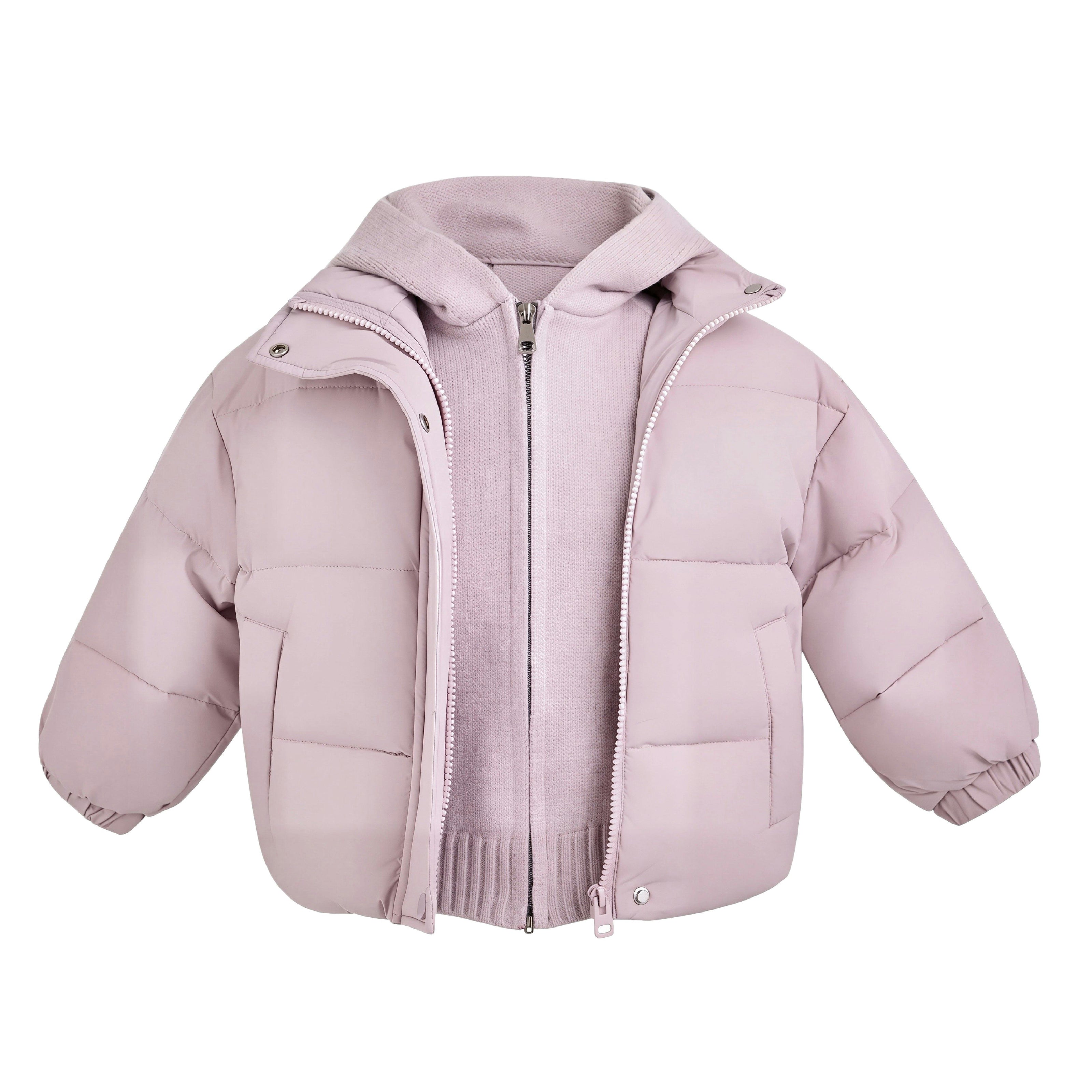 Purple Hooded Puffer Jacket