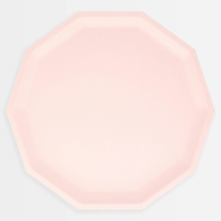 Pink Decagon Compostable Dinner Plates