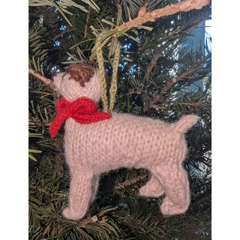 Jack Russell Terrier Dog Hand Knit Christmas Ornament
