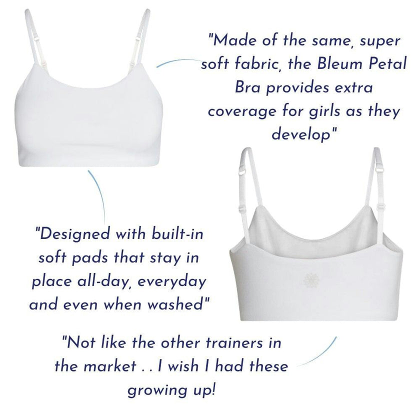 Bleum Petal Padded Reversible Girls Bralette Blush-Dove