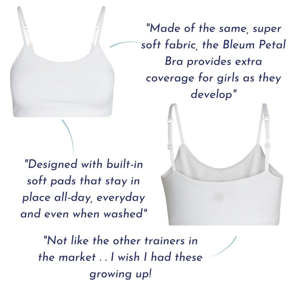 Bleum Petal Padded Reversible Girls Bralette Blush-Dove