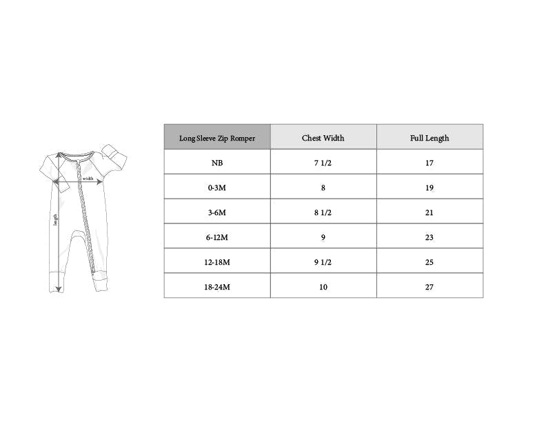 Baby Boy Long Sleeve Zip Romper in Footprints