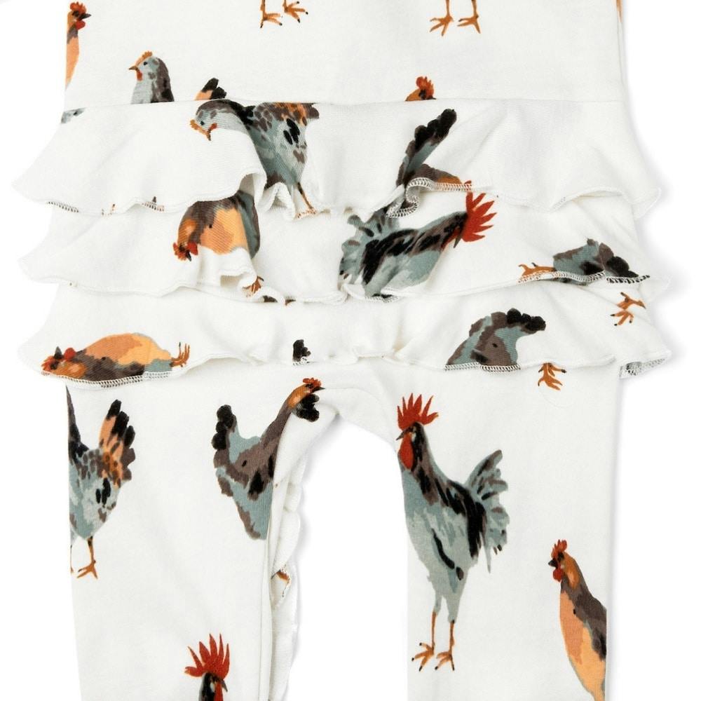 Organic Cotton Ruffle Zipper Footed Romper