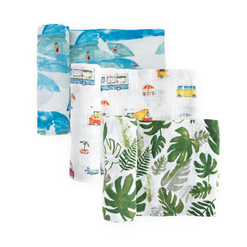 Cotton Muslin Swaddle Blanket 3 Pack - Summer Vibe