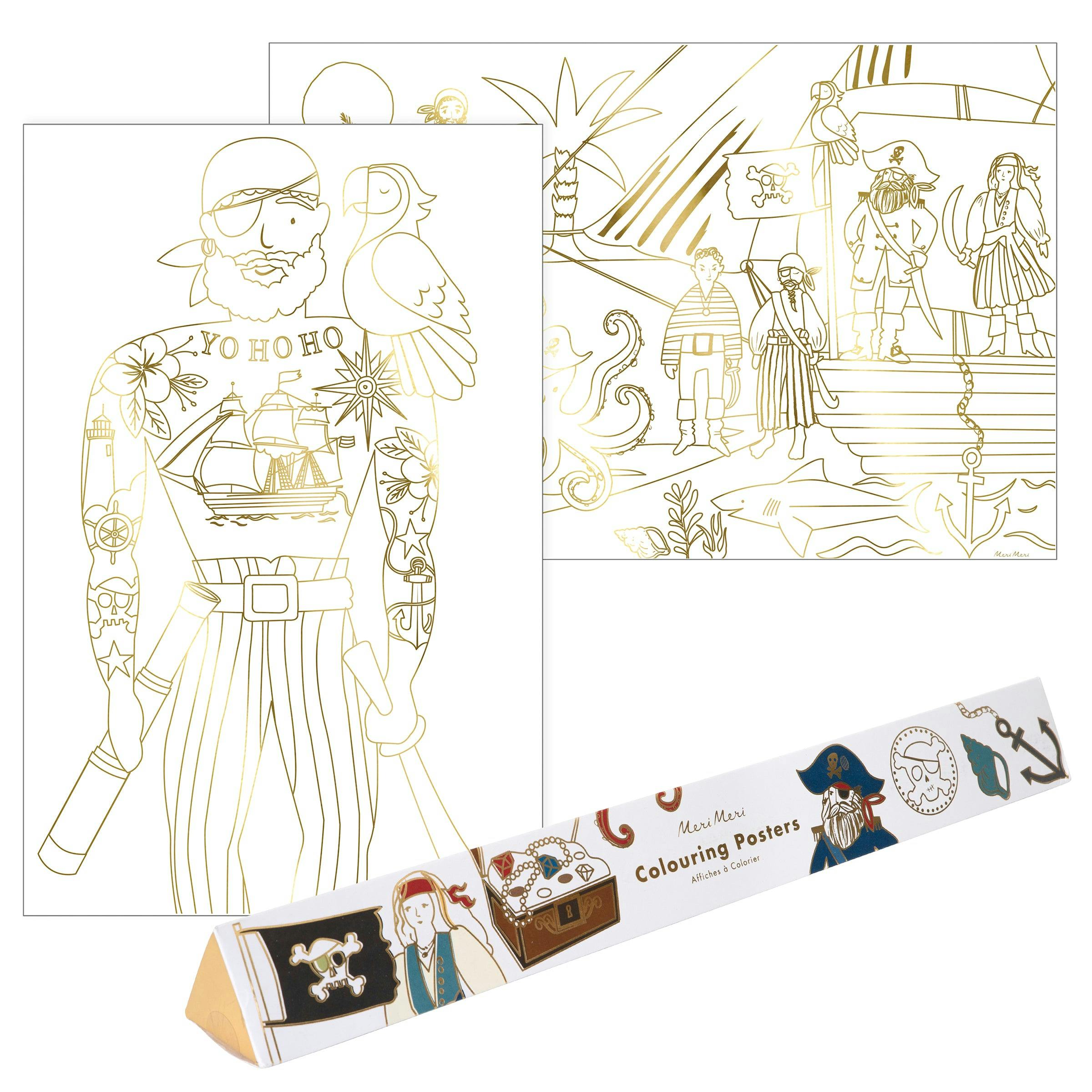 Pirate Coloring Posters