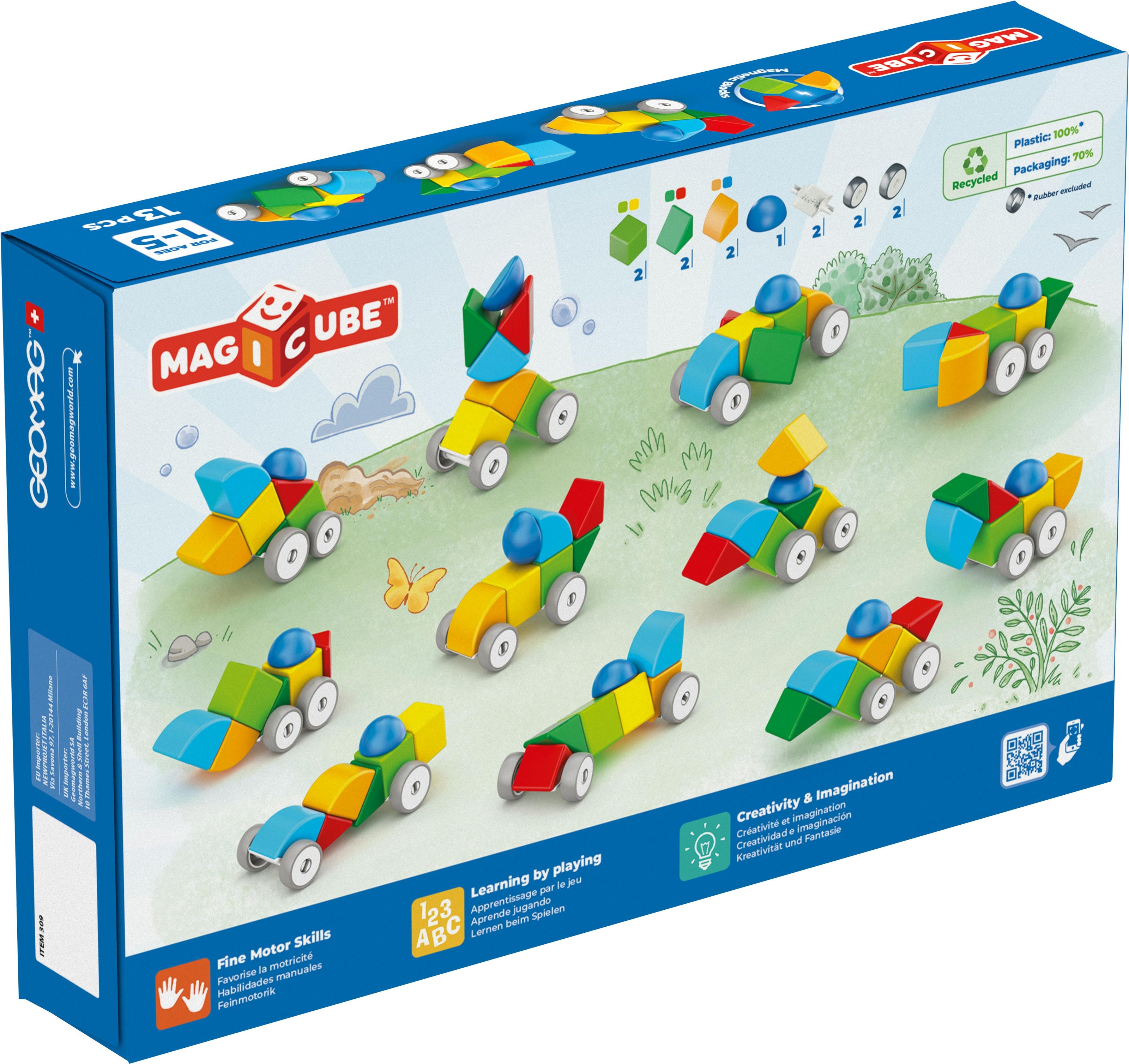 Geomag Magicube Blocks Recycled Cars 13pcs
