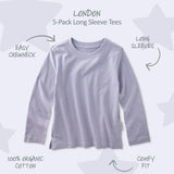 LONDON 5-Pack Toddler Long Sleeve T-Shirts