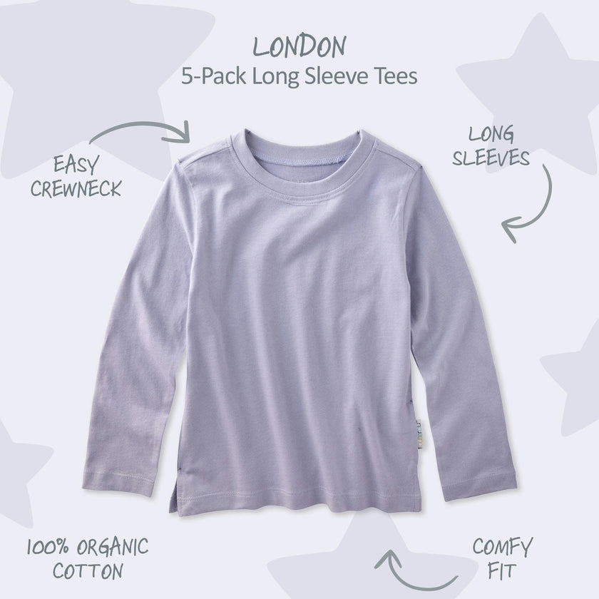 LONDON 5-Pack Toddler Long Sleeve T-Shirts