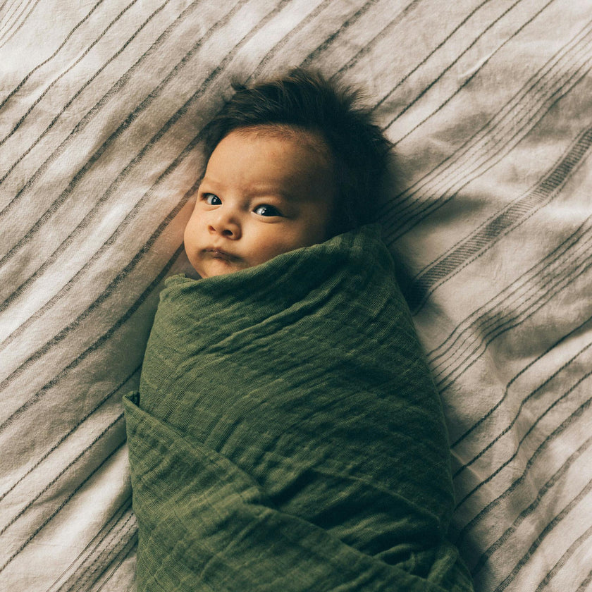 Cotton Muslin Swaddle Blanket - Fern