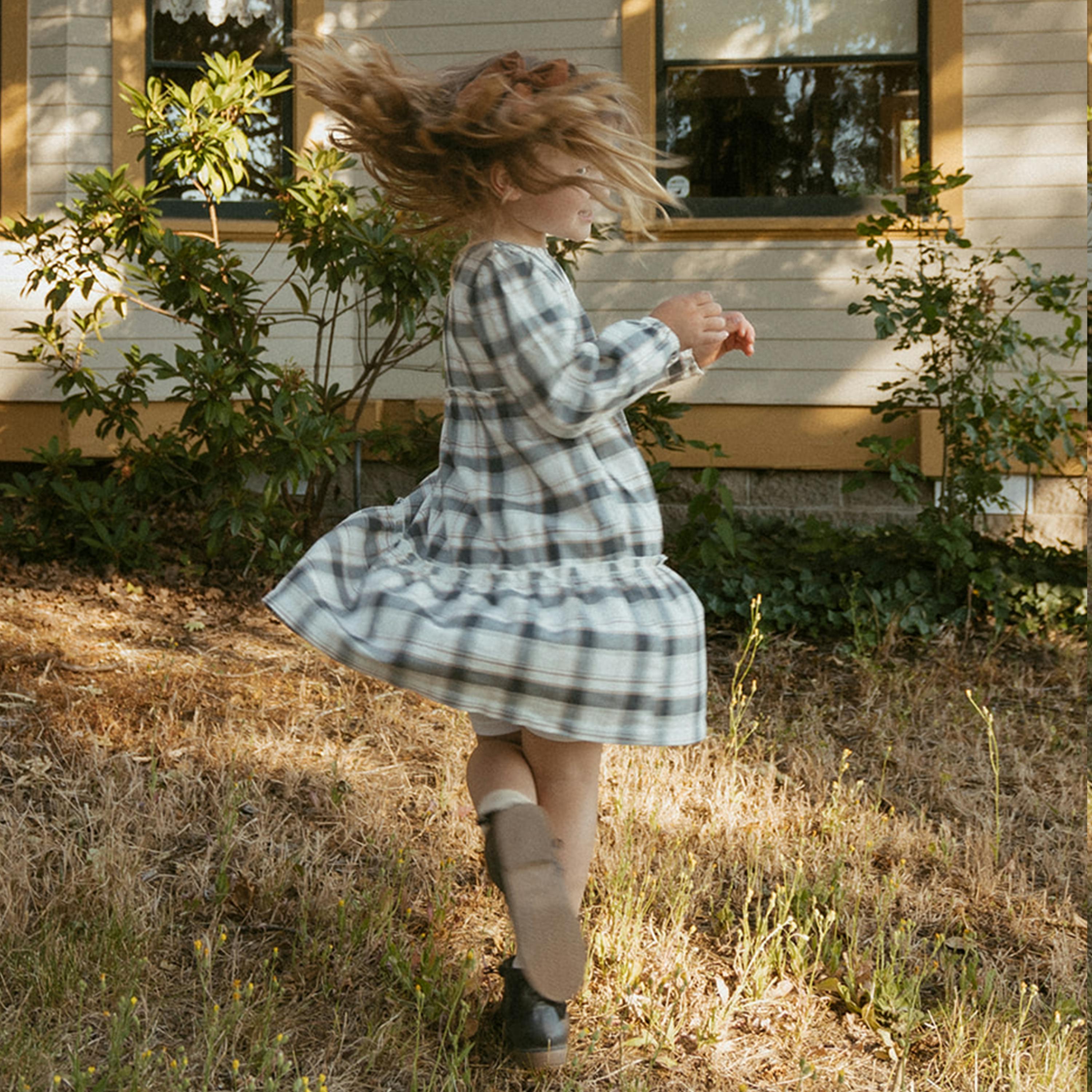 Organic Long Sleeve Tiered Dress