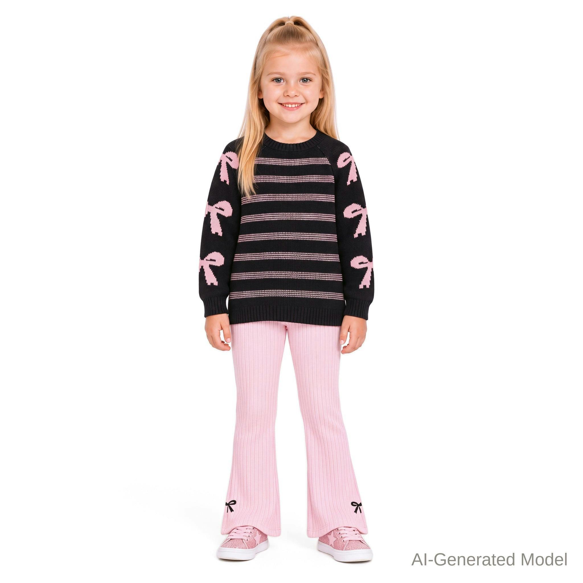 Girls Sweater & Flare Legging Set | Bows on Bows
