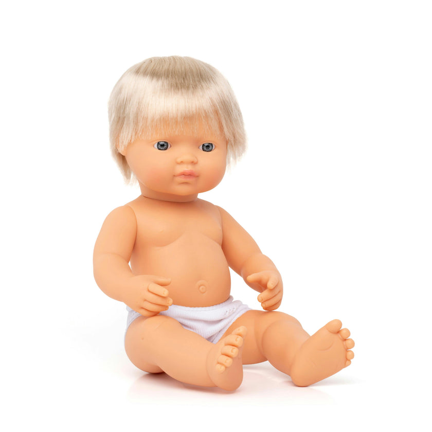 Baby Boy Doll with Blond Hair 15 inch