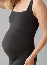 Sleeveless Long Knit Active Maternity Unitard
