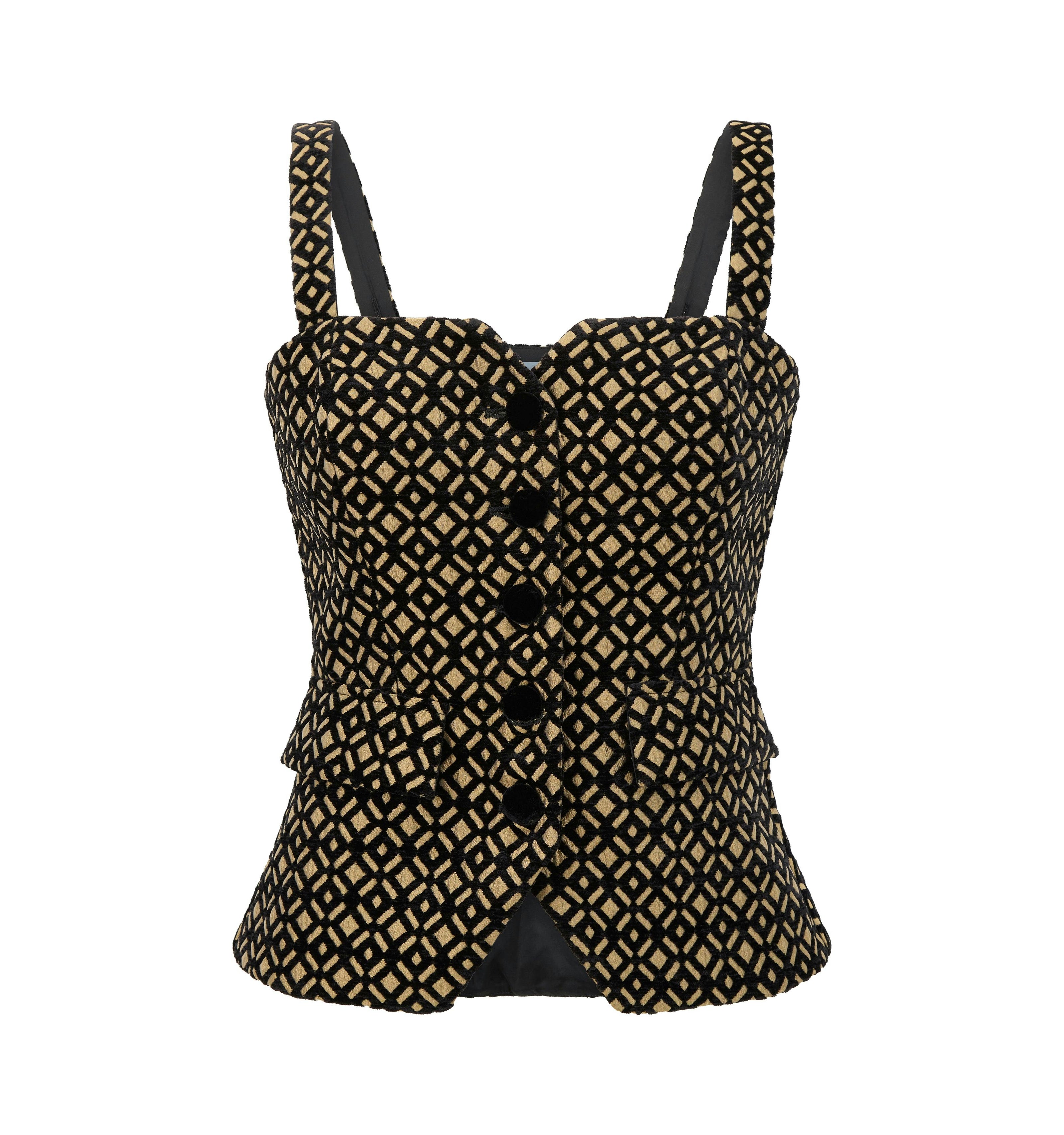 The Jessa Top - Byzantine Brocade, Black/Gold