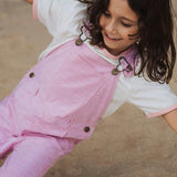 Fuchsia Seersucker Overalls