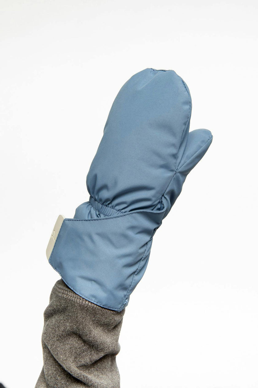 Lined Baby Mittens Blue-Grey