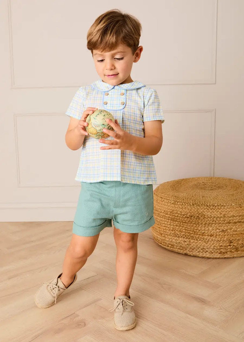 Plain Insignia Elasticated Waistband Shorts in Sage Green (12mths-4yrs)