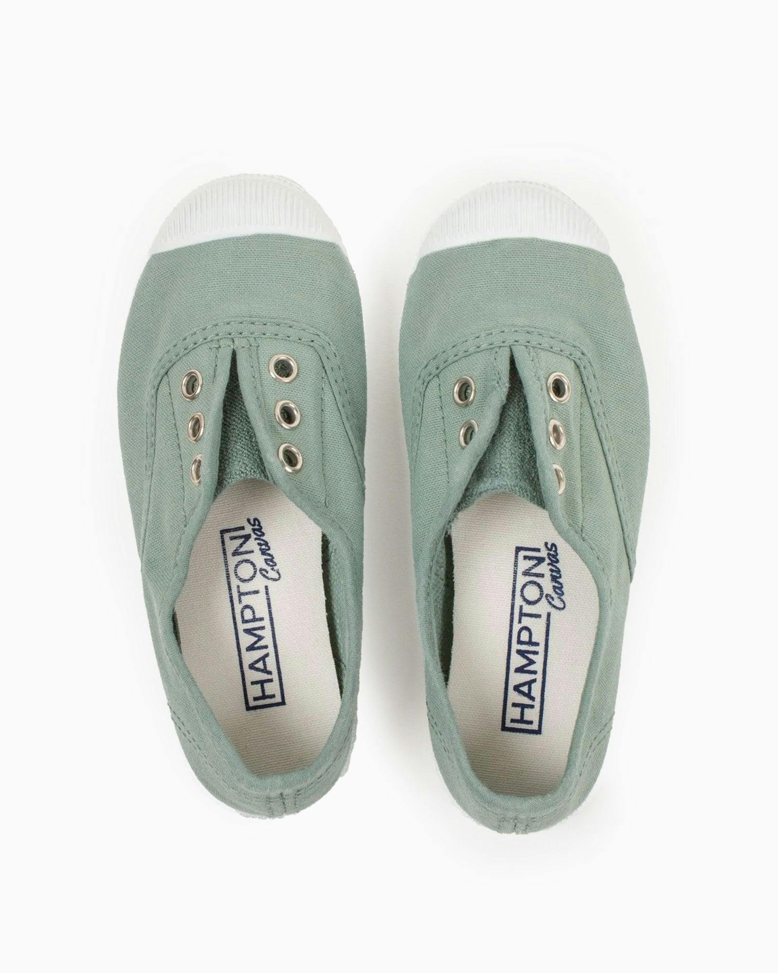 Hampton Canvas Plum Plimsolls in Olive