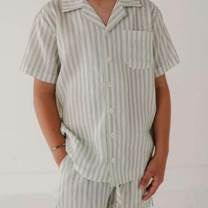 Boy's Linen Button Top