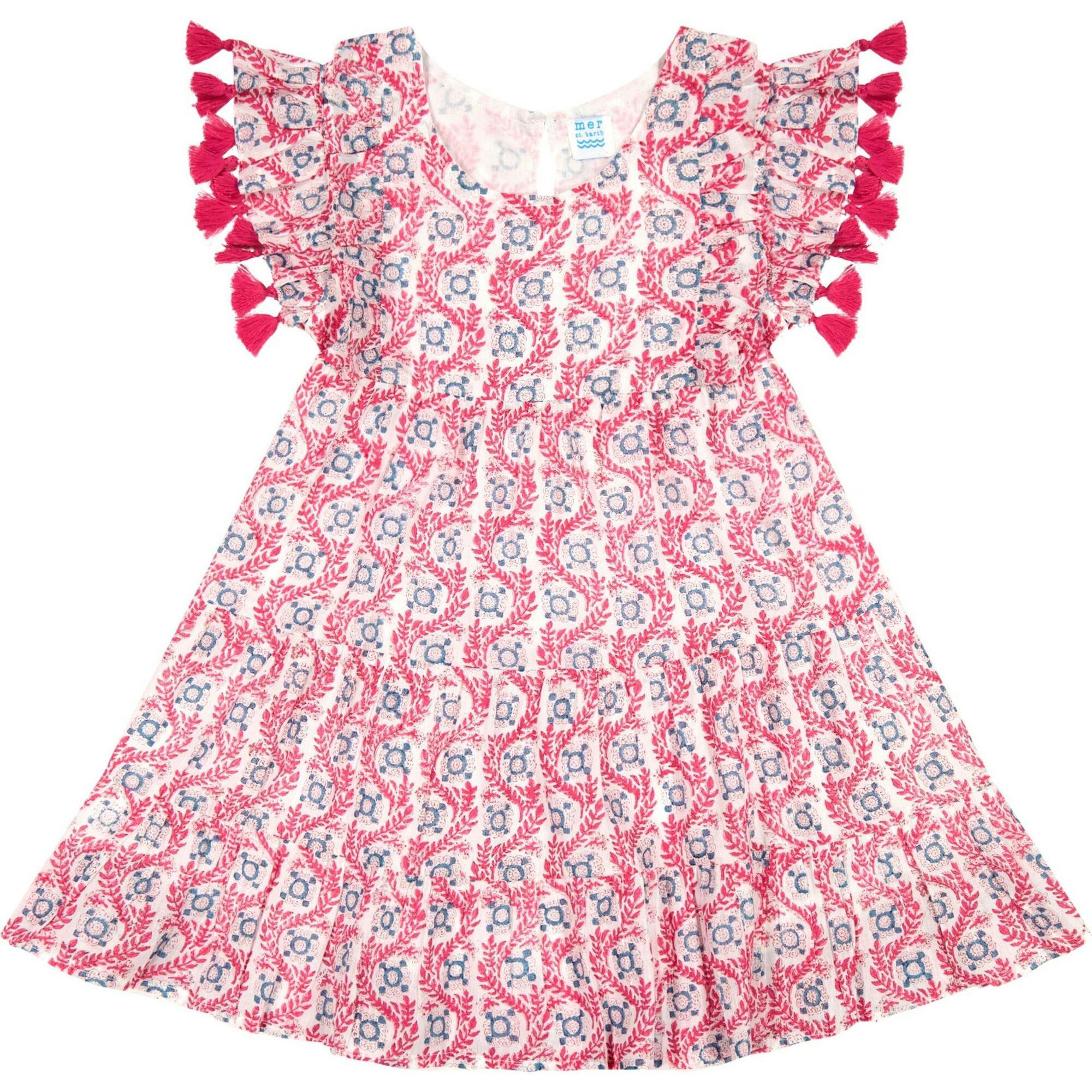 Sophie Girls Tassel Dress Jaipur Bloom, Pink