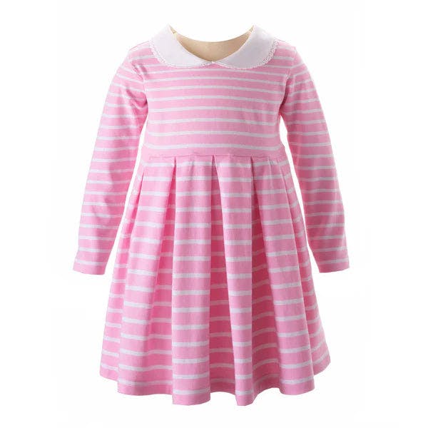 Baby Girl Pink Breton Stripe Jersey Dress