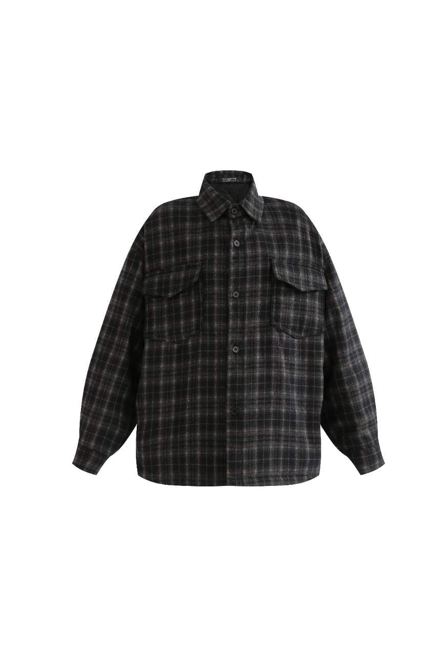 Black Plaid Flannel Shirt