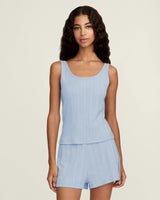 Women's Pointelle Tank in Periwinkle