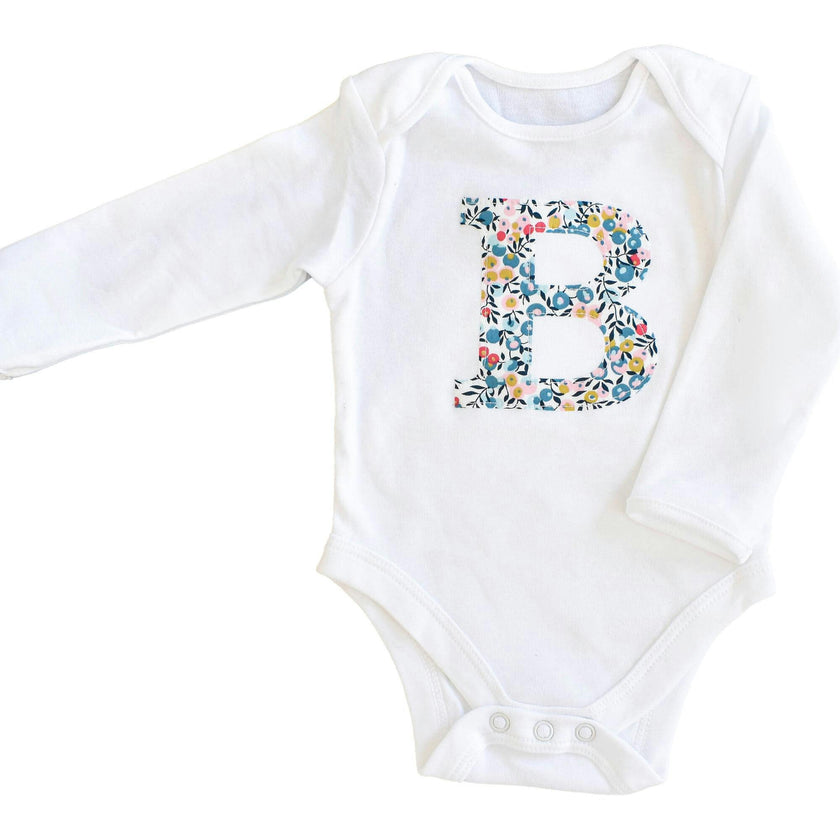 Liberty of London Personalised Long Sleeve Bodysuit, White