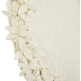 Handmade Felt Mini Christmas Tree Skirt - Cream Overlapping Flowers - 26"