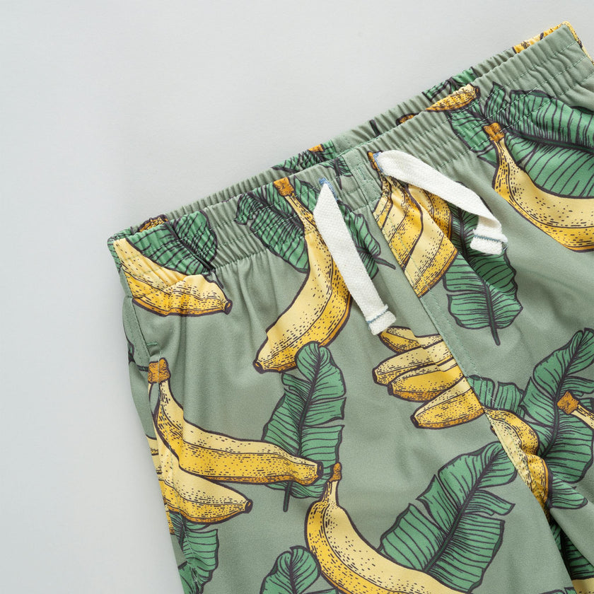 Boys Swim Trunk - Green Banana Leaves