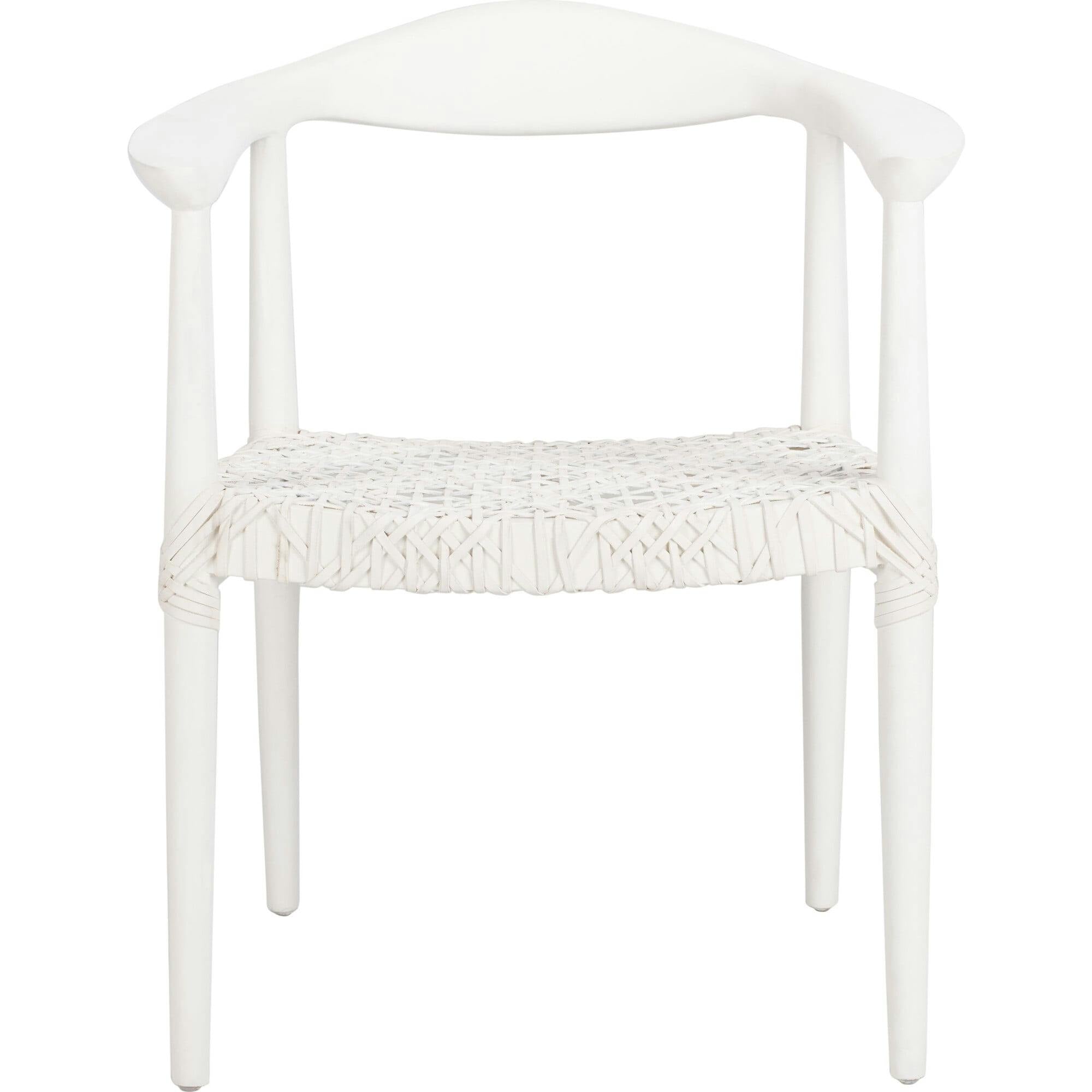 Juneau Leather Woven Accent Chair
