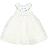 Cordelia White Blue Sleeveless Empire Dress