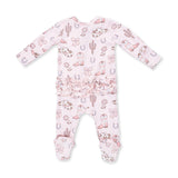 Cowgirl Boots and Bows - 2 Way Ruffle Back Zipper Footie
