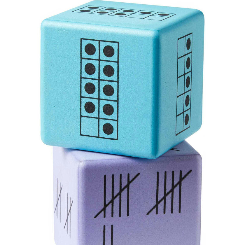 Colorful Foam Number Representation Dice