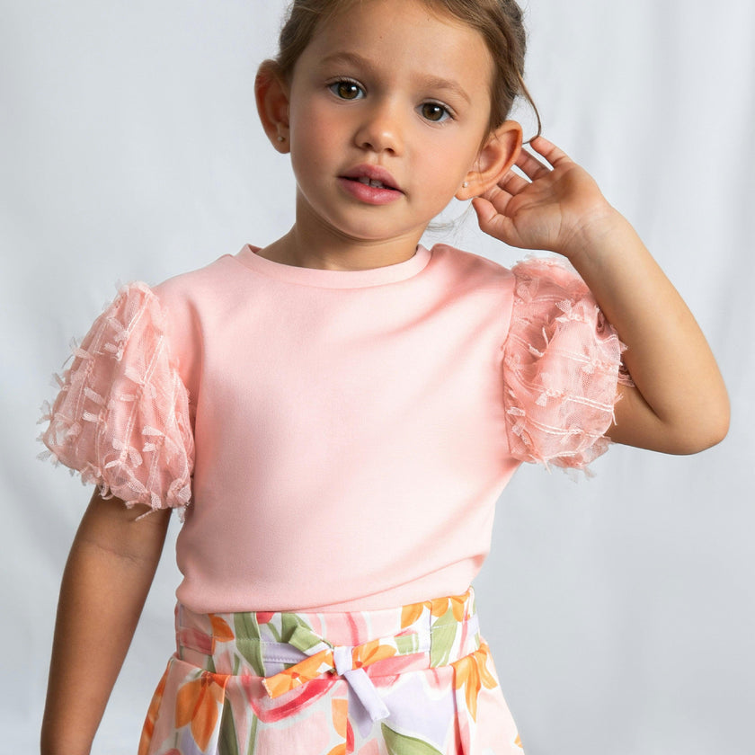 Pink Baby Top With Puff Sleeves