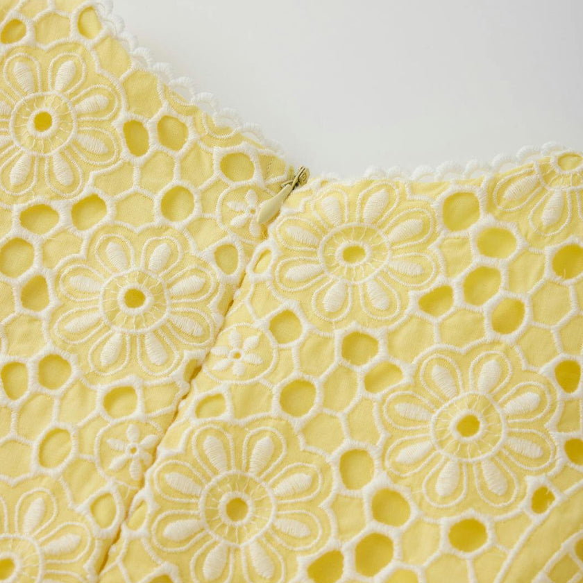 Skyla Sleeve Embroidered Mini Dress
