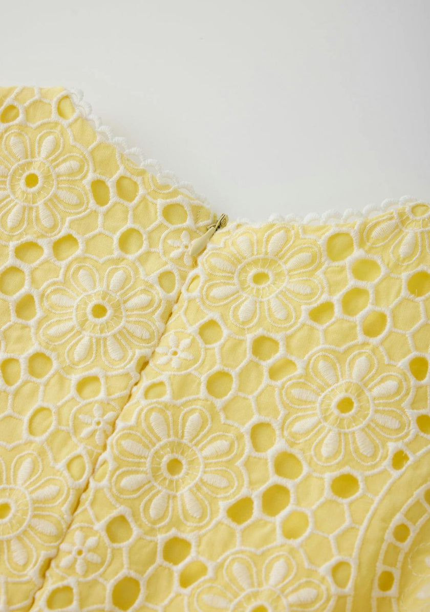 Skyla Sleeve Embroidered Mini Dress
